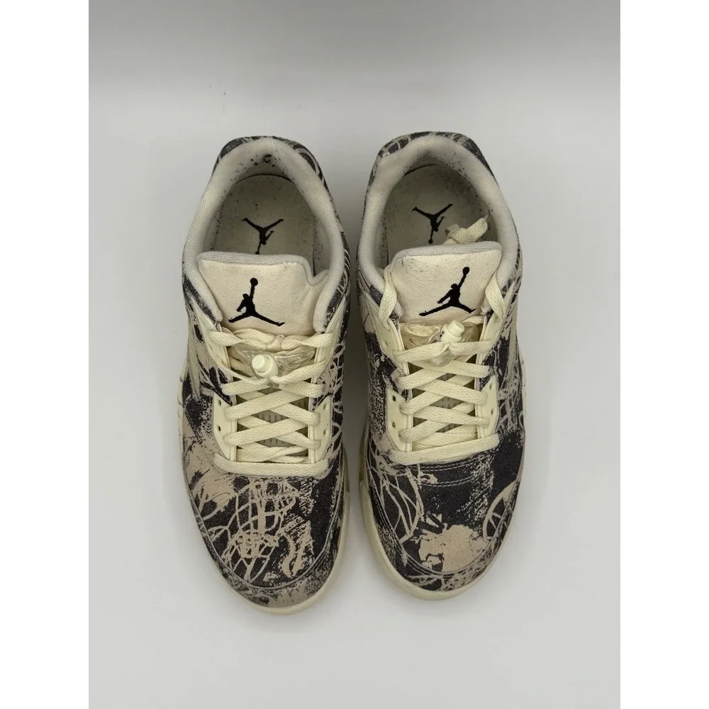 Womens Air Jordan 5 Retro Low DB016 100 Latte Coconut Milk Black Sneakers
